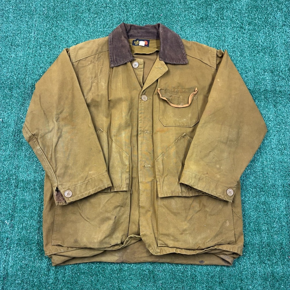 Vintage 1950's Bullseye Bill Brown Tan Duck Hunting‎ Chore Coat